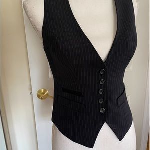 The Limited Black Pinstripe Vest